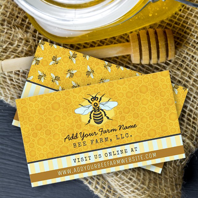Tarjeta De Visita Beekeeper Bee Farm Apiarist Honeybee Honeycomb (Subido por el creador)