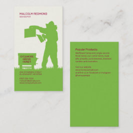 Tarjeta De Visita Beekeeper Silhouette Grass Green