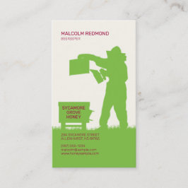 Tarjeta De Visita Beekeeper Silhouette Grass Green