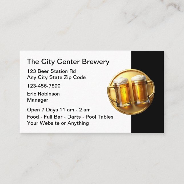 Tarjeta De Visita Beer Brewery Beer Mugs Business Cards (Anverso)