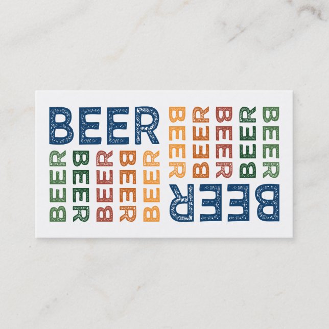 Tarjeta De Visita Beer Cute Colorful (Anverso)