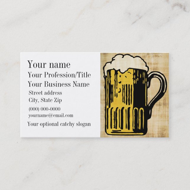 Tarjeta De Visita Beer Design Business Card (Anverso)
