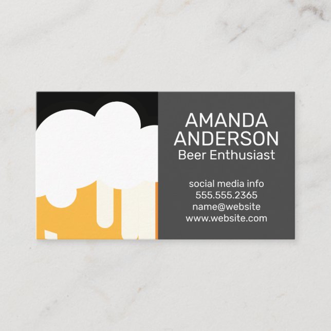 Tarjeta De Visita Beer Glass | Cervecería (Anverso)
