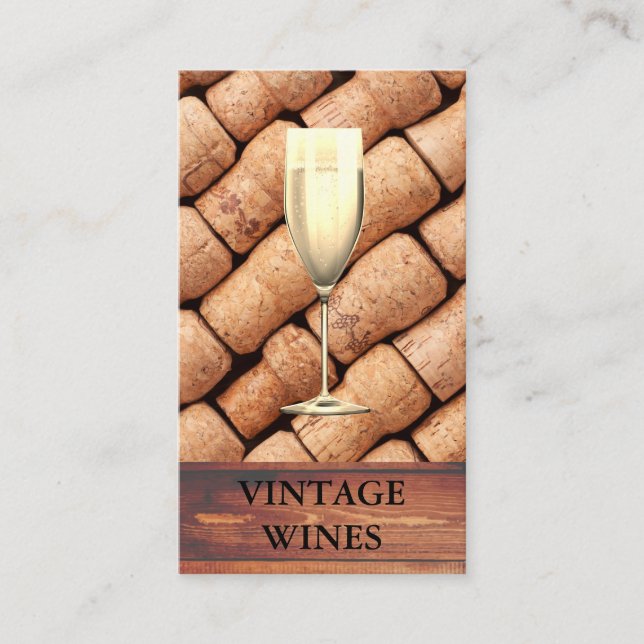 Tarjeta De Visita Beers Rustic Wood | Champagne | Bodega (Anverso)