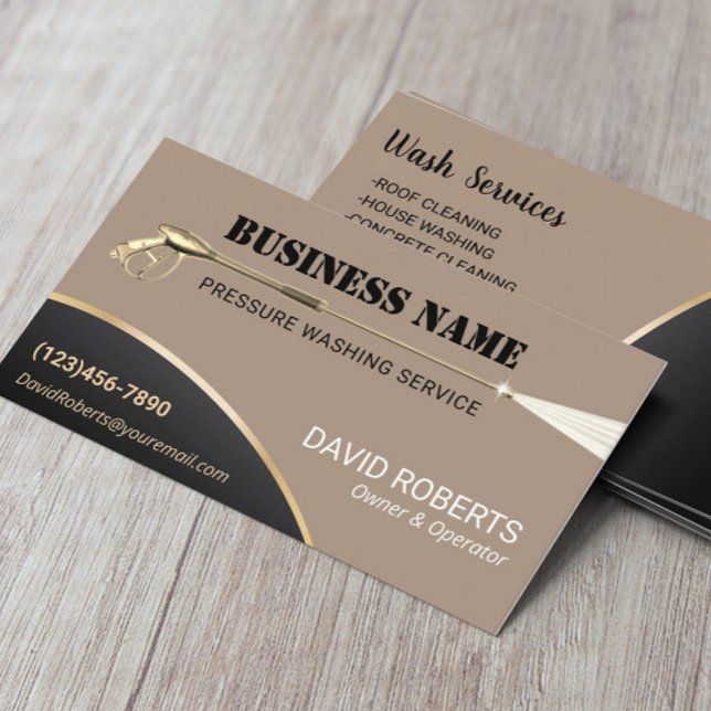 Tarjeta De Visita Beige de limpieza de lavado de presión del lavafar (Subido por el creador)