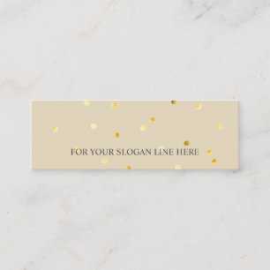 Tarjeta de visita beige de PolkaPattern del oro