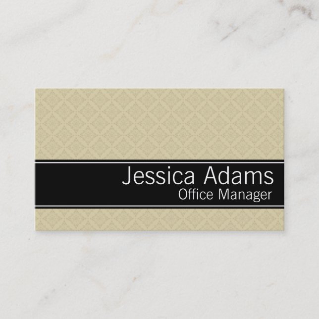 Tarjeta De Visita Beige Diamonds Patrón profesional moderno (Anverso)