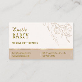 Tarjeta De Visita Beige Elegant Profesional