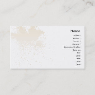 Tarjeta De Visita Beige en la salpicadura blanca - negocio