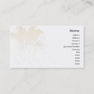 Tarjeta De Visita Beige en la salpicadura blanca - negocio