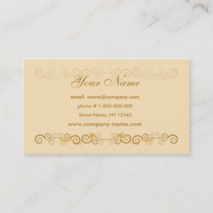 Tarjeta de visita beige floral