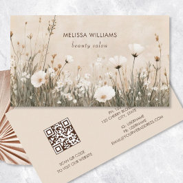 Tarjeta De Visita Beige Floral