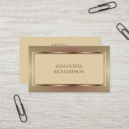 Tarjeta De Visita Beige Geométrico Moderno Girly Y Profesional Oro