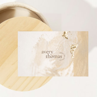 Tarjeta De Visita Beige neutral elegante Minimalista