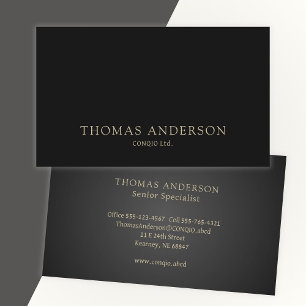 Tarjeta De Visita Beige profesional moderno en negro