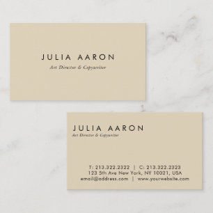 Tarjeta De Visita Beige profesional moderno y elegante