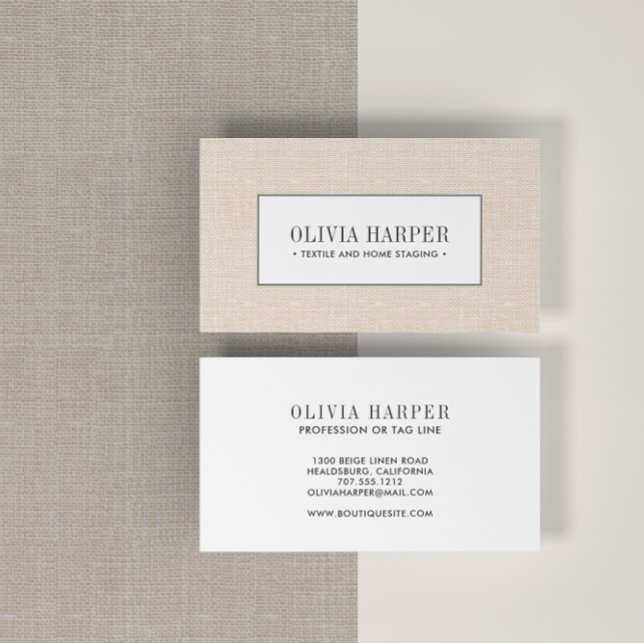 Tarjeta De Visita Beige | Ropa elegante y simple profesional (Subido por el creador)