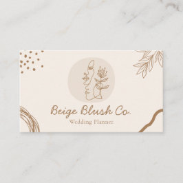 Tarjeta De Visita Beige Rubor Beauty Couple Wedding Planner