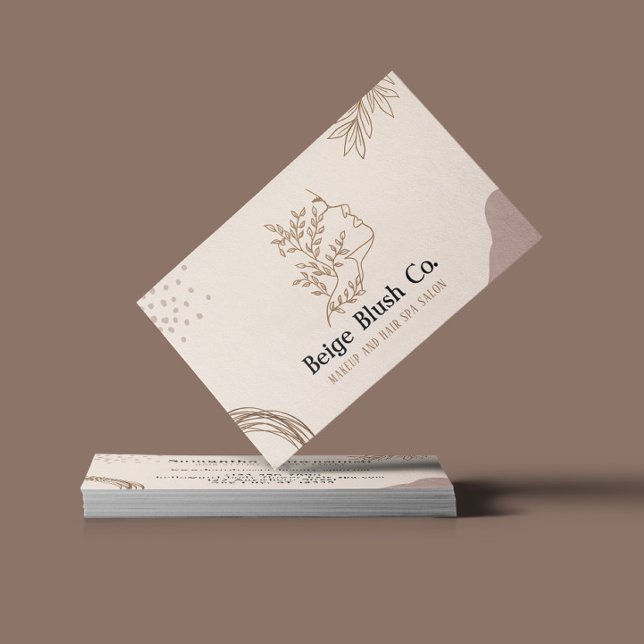 Tarjeta De Visita Beige Rubor Beauty Feminine Boutique Makeup (Subido por el creador)