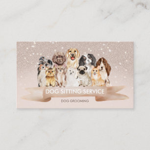 Tarjeta De Visita Beige Sand Petsitter Dog Groomer
