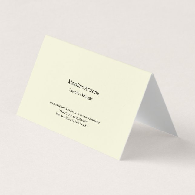 Tarjeta De Visita Beige Simple Plain Professional Modern Minimailst (Anverso)