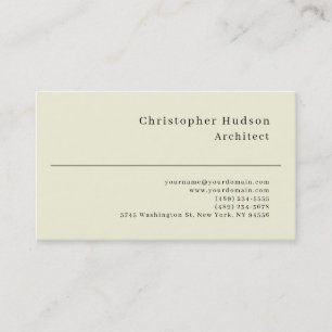 Tarjeta De Visita Beige y Almendra Color Simple Plano Arquitecto