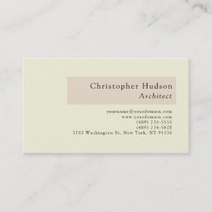 Tarjeta De Visita Beige y color almendra moderno simple plano Arquit