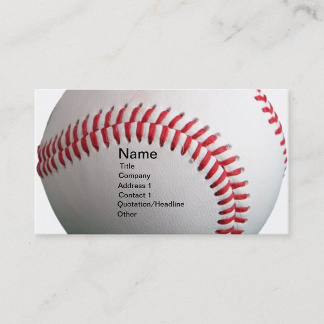Tarjeta De Visita Béisbol (Anverso)