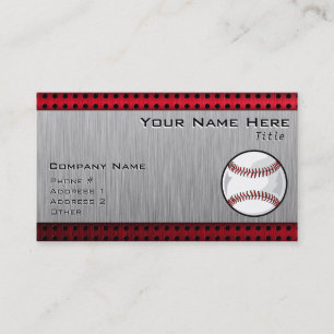 Tarjeta De Visita Béisbol; apariencia de aluminio cepillado