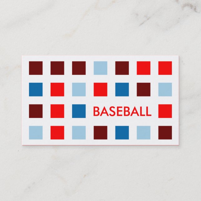 Tarjeta De Visita BÉISBOL (cuadrados mod) (Anverso)