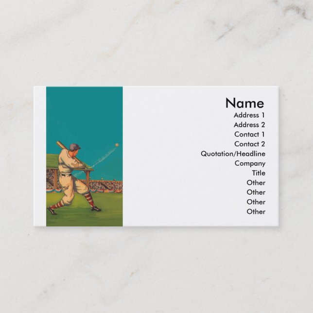 Tarjeta De Visita Béisbol del vintage (Anverso)