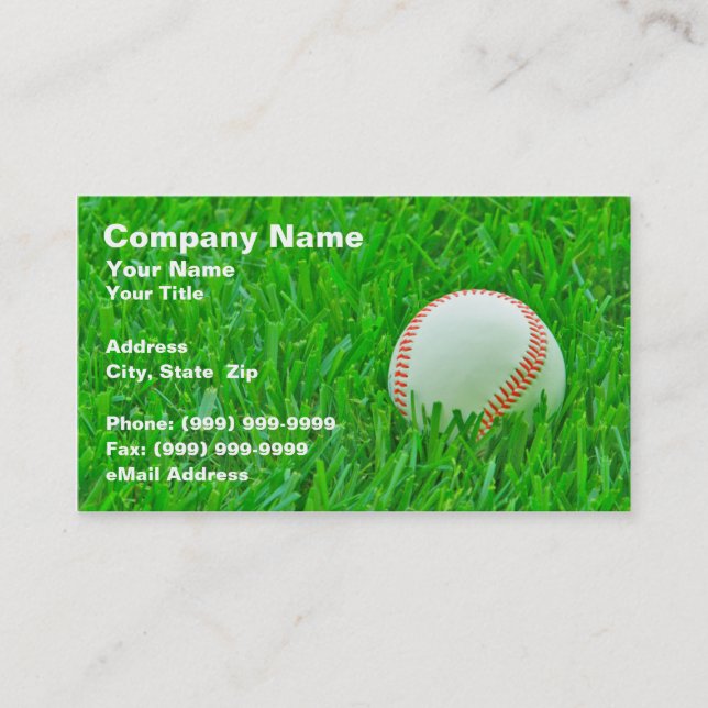 Tarjeta De Visita Béisbol en hierba (Anverso)