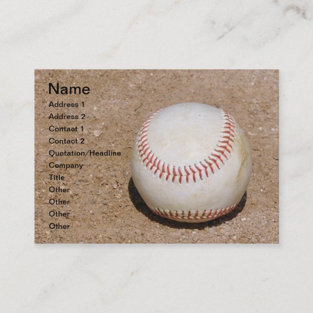 Tarjeta De Visita béisbol en la tierra (Anverso)