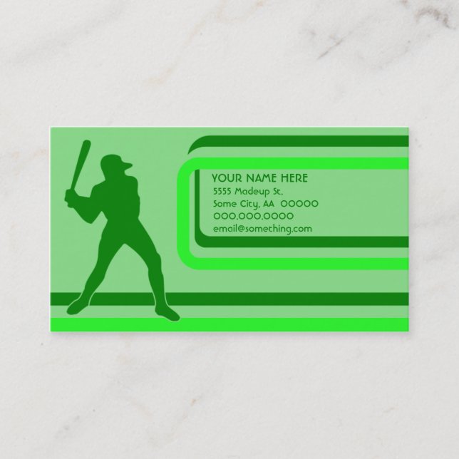 Tarjeta De Visita béisbol : estilo retro : (Anverso)