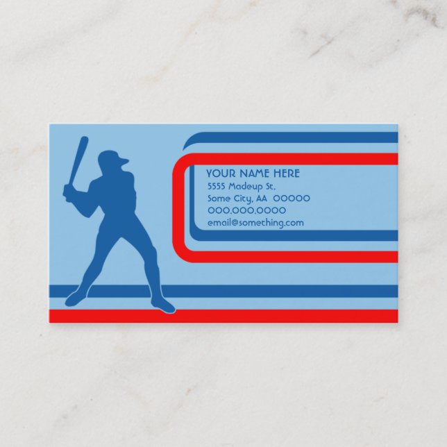 Tarjeta De Visita béisbol: estilo retro: (Anverso)