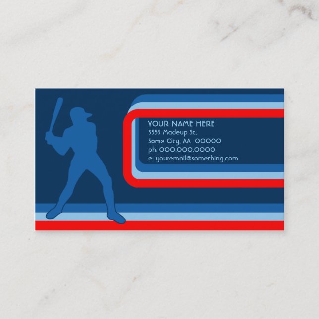 Tarjeta De Visita béisbol : estilo retro : (Anverso)