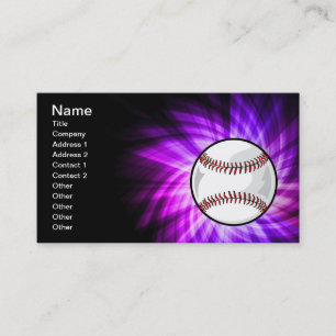 Tarjeta De Visita Béisbol púrpura; Softbol