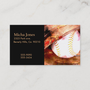 Tarjeta De Visita Béisbol y estilo del Grunge del guante