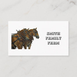 Tarjeta De Visita Belgian Draft Horse Team Business Cards