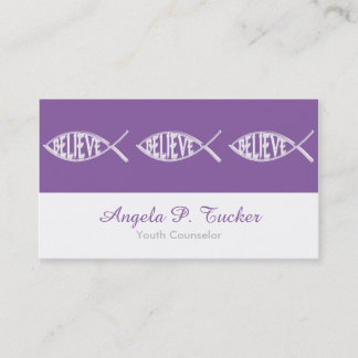 Tarjeta De Visita Believe Fish Lavender