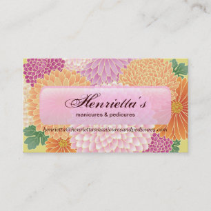 Tarjeta De Visita Bella Artes del patrón de kimono floral japonés