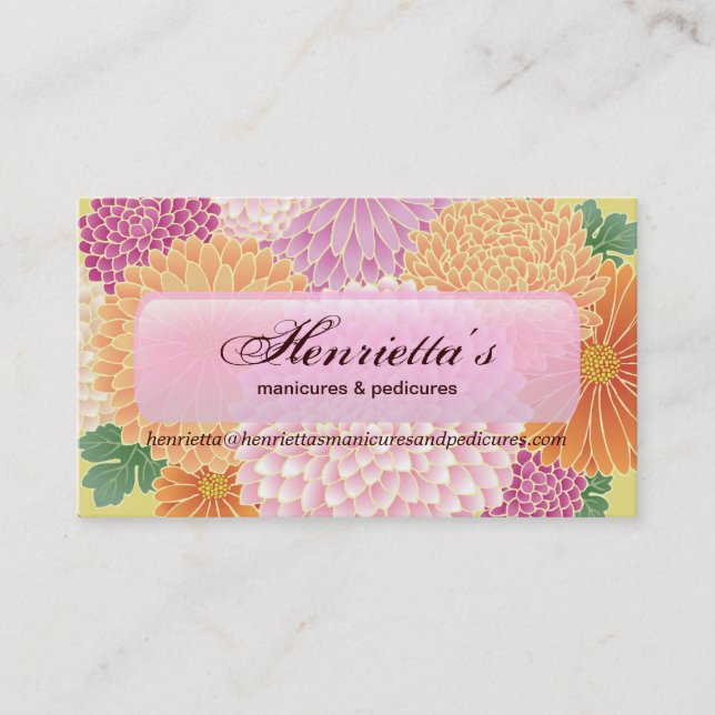 Tarjeta De Visita Bella Artes del patrón de kimono floral japonés (Anverso)