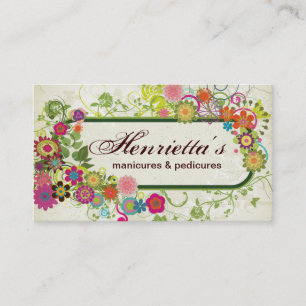 Tarjeta De Visita Bella Artes floral Cute Girly Retro