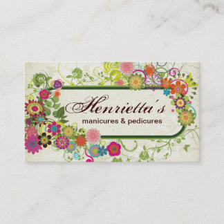 Tarjeta De Visita Bella Artes floral Cute Girly Retro