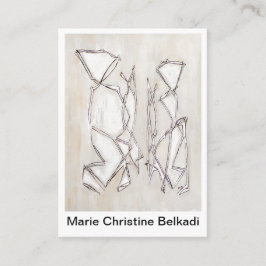 Tarjeta De Visita Bella Artes geométrico del resumen moderno blanco 