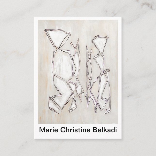 Tarjeta De Visita Bella Artes geométrico del resumen moderno blanco  (Anverso)