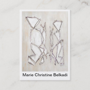 Tarjeta De Visita Bella Artes geométrico del resumen moderno blanco 