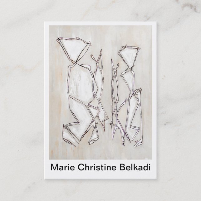 Tarjeta De Visita Bella Artes geométrico del resumen moderno blanco  (Anverso)