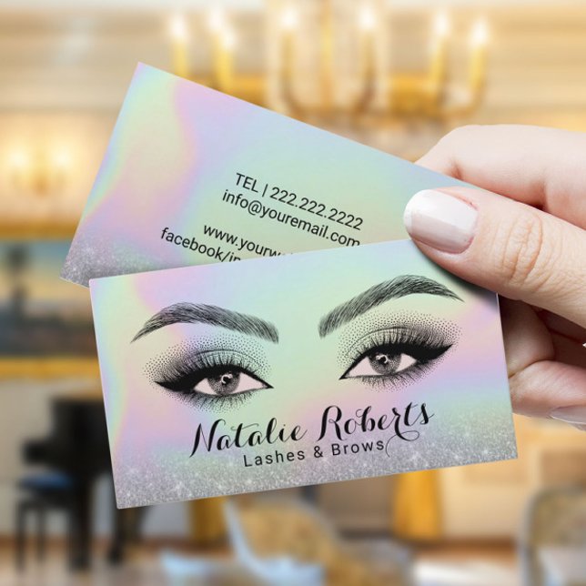 Tarjeta De Visita Bella holográfica con micrófono de latidos y brote (Subido por el creador)
