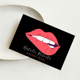 Tarjeta De Visita Bella maquilladora Artista Moda Lip Kiss
